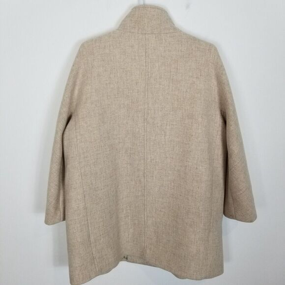 J.Crew Women Villa Coat  Italian Stadium Cloth Sz 22 Heather Sand Zip Up Zip Up - Picture 6 of 7